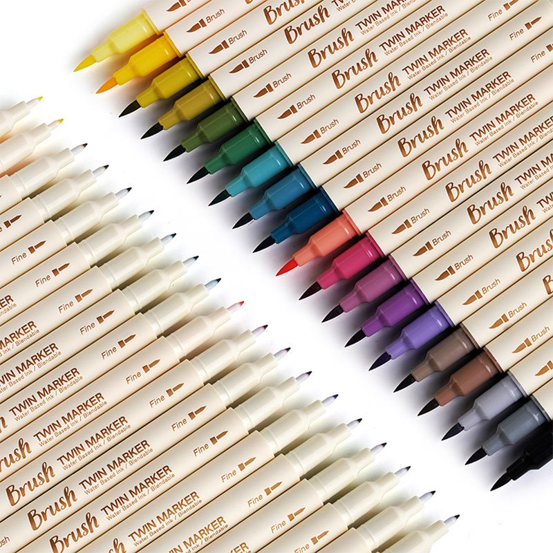 3 kpl Retro Color Calligraphy Brush Pen Set
