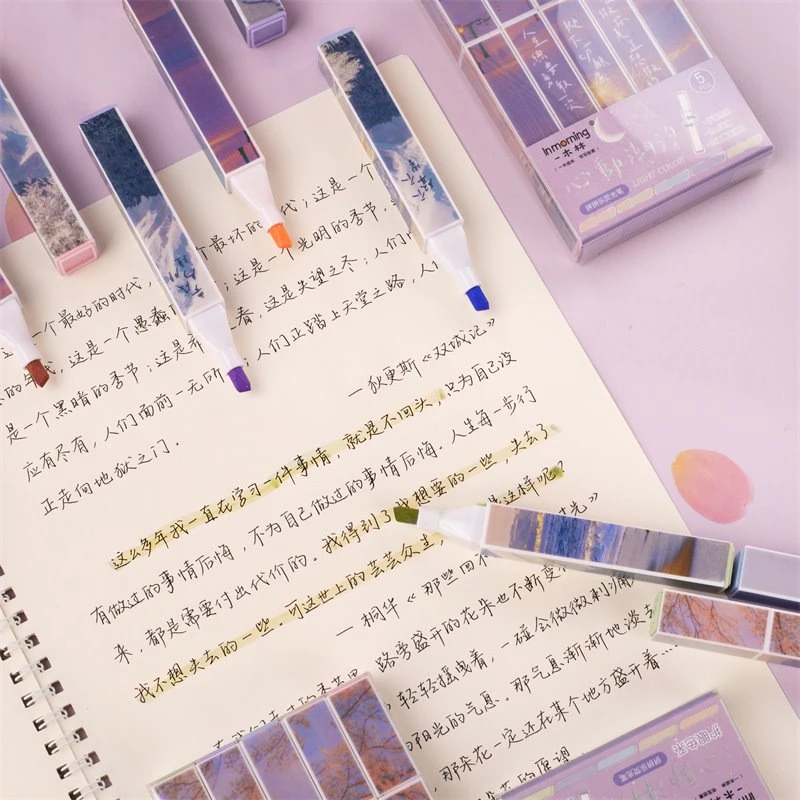 5 kpl Set Special Printing Highlighter