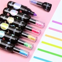 6 kpl Cute Planet Wine Bottle Mini Highlighter