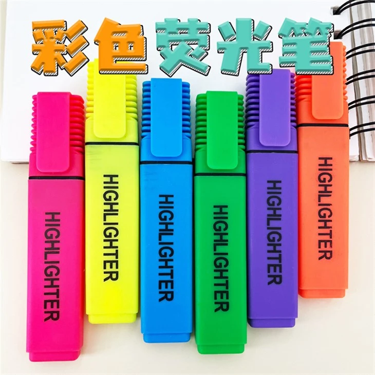 6 väriä sarja Candy Color Highlighter Marker -kynä