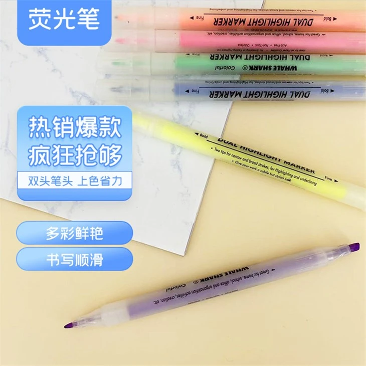6 kpl Set Mild Colors Double Tip Highlighter